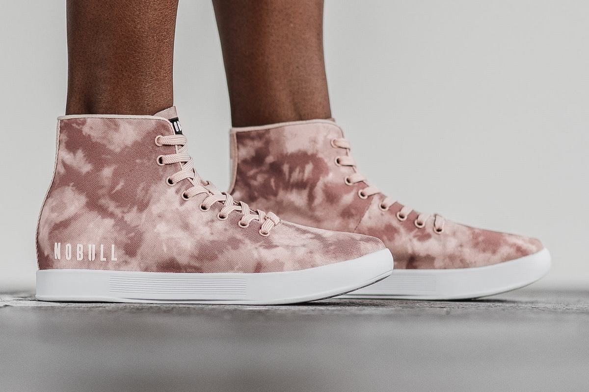 Nobull High-Top Tie-Dye Canvas Women's Trainers Rose | Australia (PB1587)